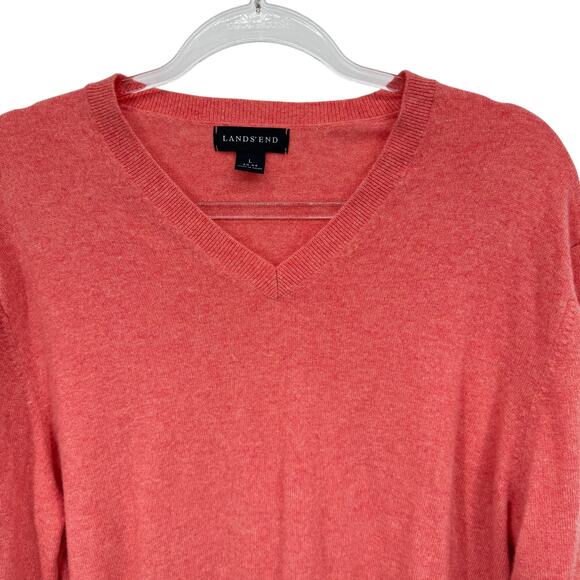 Lands’ End Mens 100% Cashmere Sweater Long Sleeve L Soft Comfort Casual Preppy - Picture 4 of 9